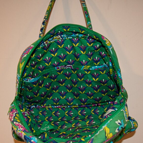 Vera Bradley 2 Handle Satchel Bag Peacock Design - Picture 3 of 4